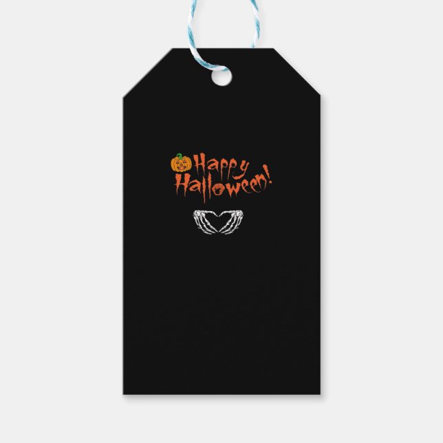 Spooky Skeleton Hände. Happy Halloween. Geschenkanhänger (Vorderseite)
