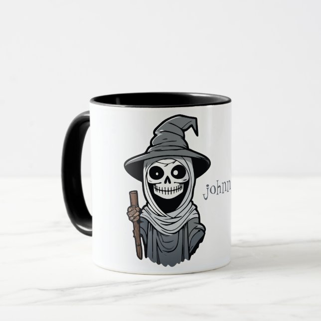 Spooky Skeleton Mage Tasse (Vorderseite Links)