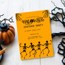 Spooky Skeleton Orange & Black Halloween-Party