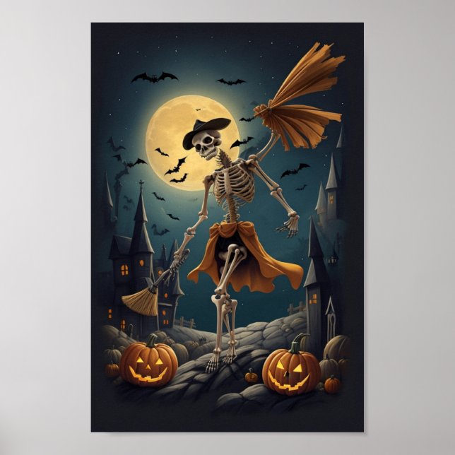 Spooky Skeleton Pumpkin Carving - Hol dir heute de Poster (Vorne)
