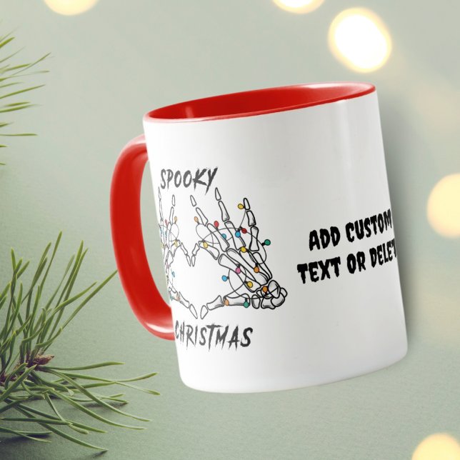 Spooky Skeleton Weihnachts-Liebe Spooky Vibes Red Tasse (Von Creator hochgeladen)