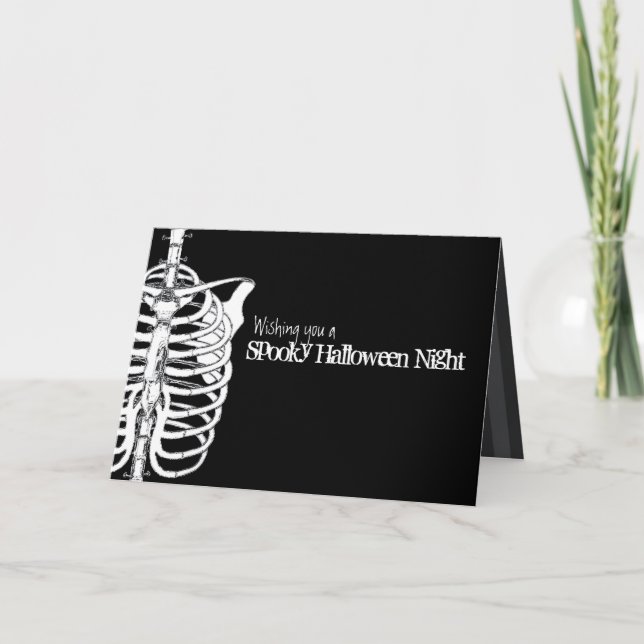 Spooky Skeleton X-Ray Halloween Karte (Vorderseite)