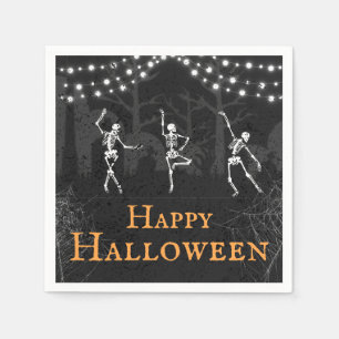 Spooky Skeletons Graveyard Halloween-Party Serviette