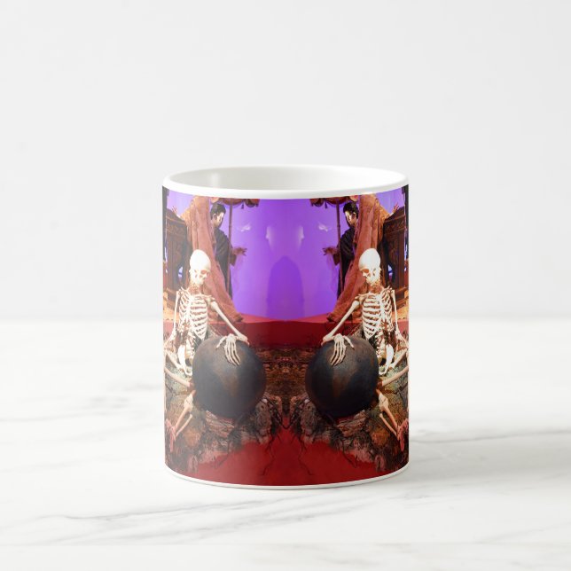 Spooky Skelette zu Halloween Kaffeetasse (Mittel)