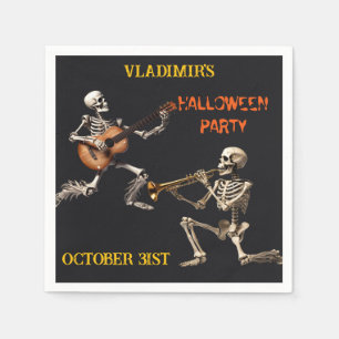 Spooky Skeletts Halloween-Party Personalisiert Serviette