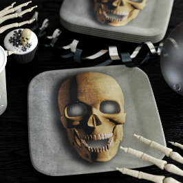 Spooky Skull Halloween-Party Pappteller