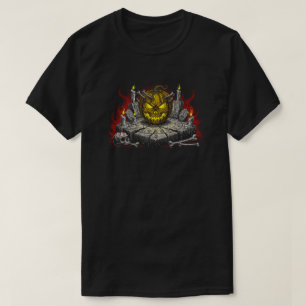Spooky Skull Jack-o’ Lantern   NUR SCHWARZ T-Shirt