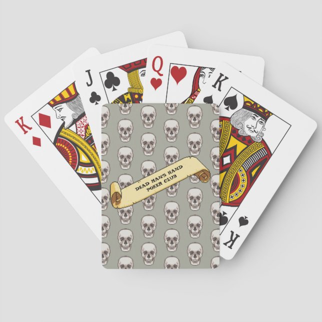 Spooky Skull Pattern Dead Man's Hand Poker Club Spielkarten (Rückseite)