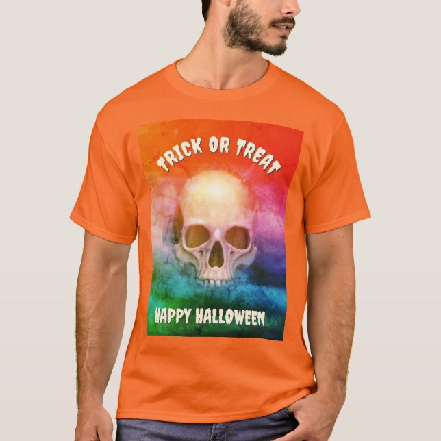 Spooky skull. Trick or Treat. Halloween T-Shirt (Vorderseite)