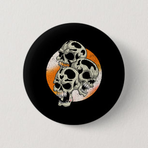 Spooky Skulls Halloween Kostüm Party Beängstigend Button