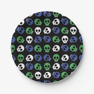 Spooky Skulls Halloween Pappteller