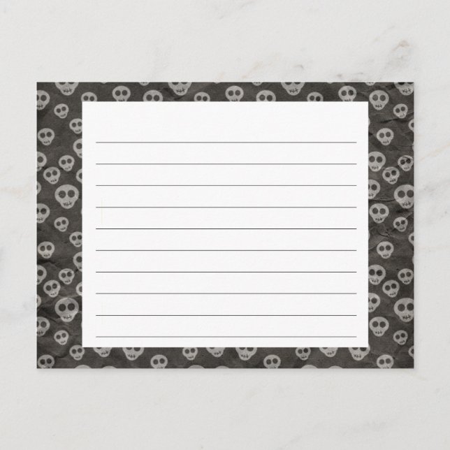 Spooky Skulls Halloween Rezeptkarte Postkarte (Vorderseite)
