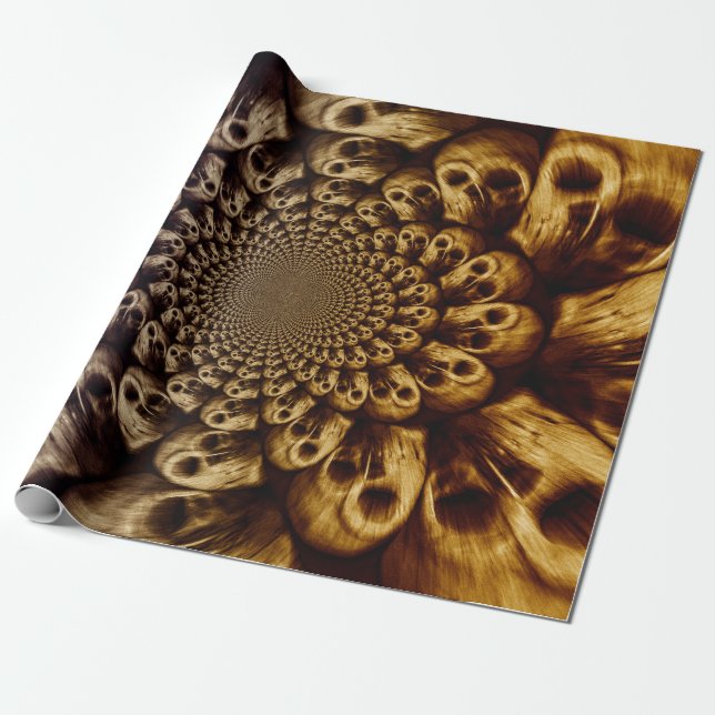 Spooky Skulls Lila Schwarzer Abstrakter Pop Kunst Geschenkpapier (Ungerollt)
