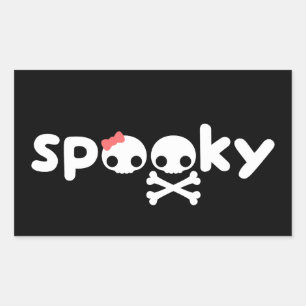 Spooky Skulls Rechteckiger Aufkleber