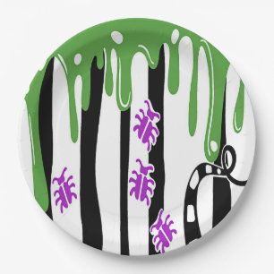Spooky Slime and Stripes Halloween Pappteller