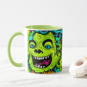 Spooky Slimy Green Monster Pattern Tasse