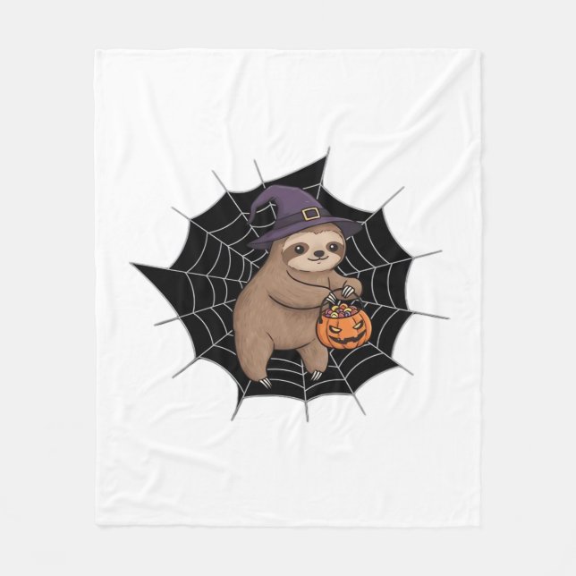 Spooky Sloth Halloween Spaß - Niedlicher Trick ode Fleecedecke (Vorderseite)