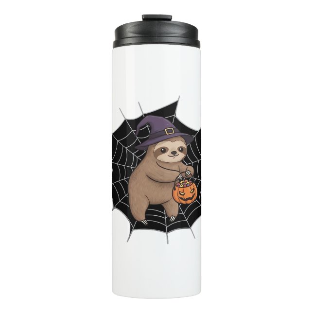 Spooky Sloth Halloween Spaß - Niedlicher Trick ode Thermosbecher (Vorderseite)