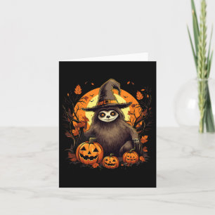 Spooky Sloth Hexe Halloween Karte
