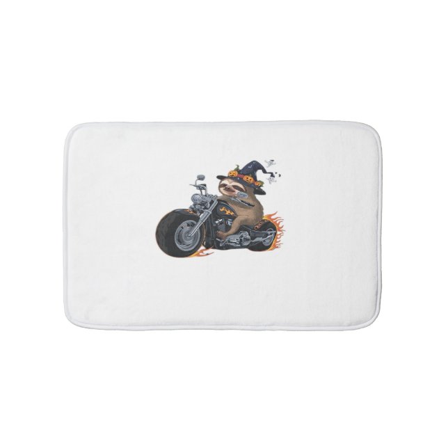 Spooky Sloth Motorrad-Ride Halloween Biker Fun C Badematte (Vorderseite)