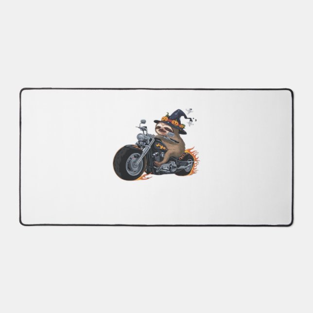 Spooky Sloth Motorrad-Ride Halloween Biker Fun C Schreibtischunterlage (Vorderseite)