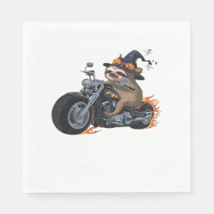 Spooky Sloth Motorrad-Ride Halloween Biker Fun C Serviette