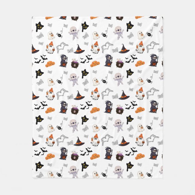 Spooky Snuggle Squad: Halloween Fleece Blanket (Vorderseite)