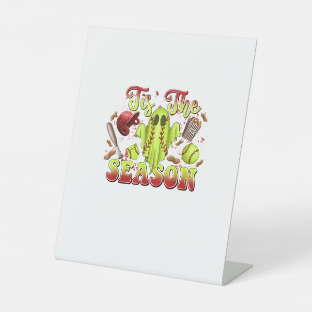 Spooky Softball Costume Funny Halloween Dies ist d Sockelschild (Vorderseite)