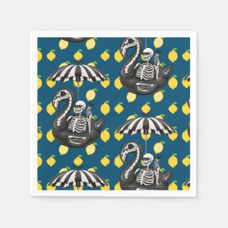 Spooky Sommerskelett mit Zitronen Serviette