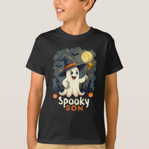 Spooky Son Halloween Ghost mit Hexenhut T-Shirt