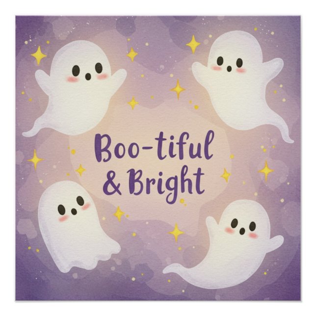Spooky & Sparkling: Schöne Halloween-Grüße Poster (Vorderseite)