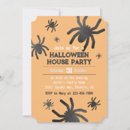 Spooky Spider Happy Halloween Party Einladung