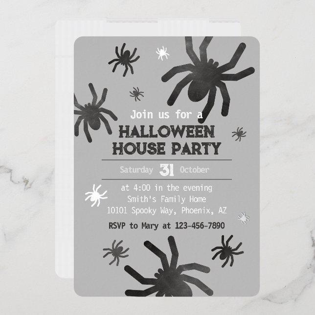 Spooky Spider Happy Halloween Party Einladung (Briefumschlag)