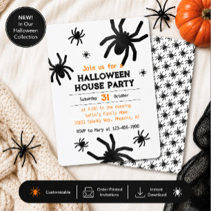 Spooky Spider Happy Halloween Party Einladung