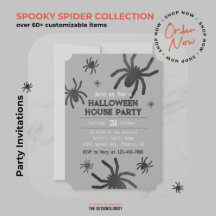 Spooky Spider Happy Halloween Party Einladung