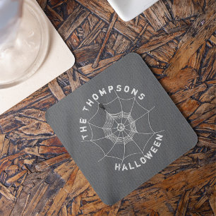 Spooky Spider in Spider Web Beverage Coaster Getränkeuntersetzer