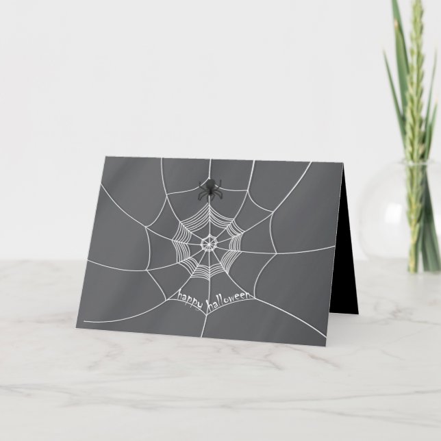 Spooky Spider in Spider Web Card Karte (Vorderseite)