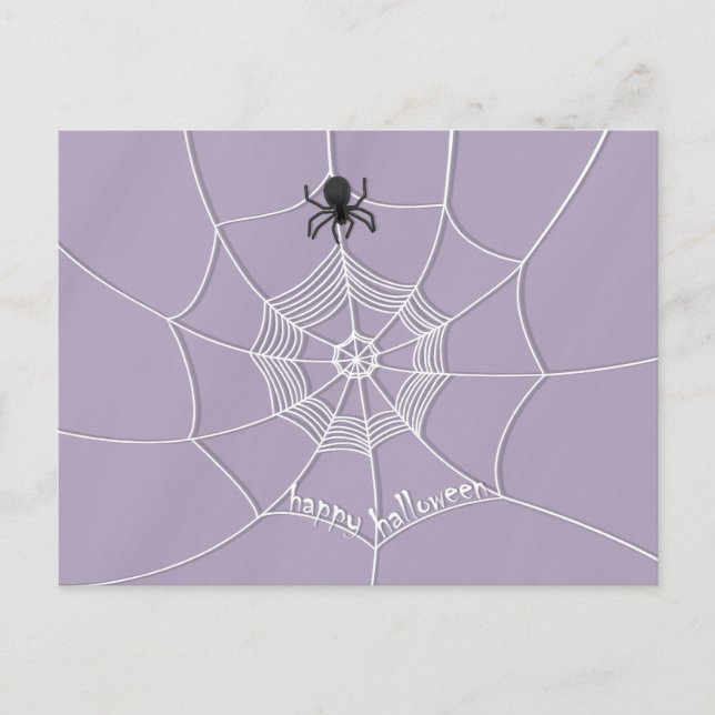 Spooky Spider in Spider Web Postcard Postkarte (Vorderseite)
