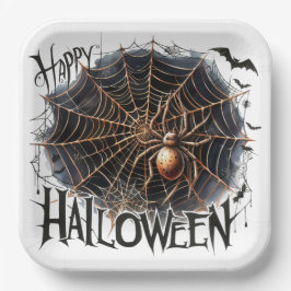 Spooky Spider Web Halloween Papierplatte Pappteller