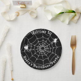 Spooky Spiders und Cobwebes Halloween-Party Pappteller