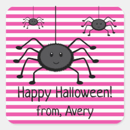 Spooky Spinnen Rosa Streifen Halloween Sticker