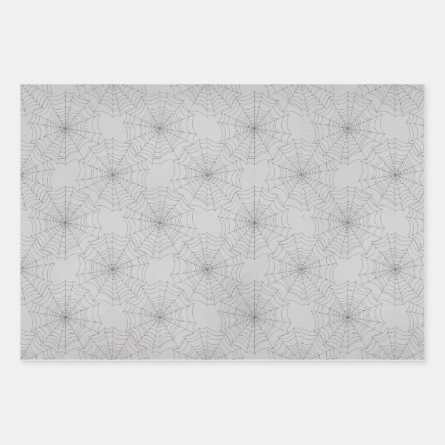Spooky Spinnennetze Geschenkpapier Set (Vorderseite)