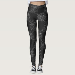 Spooky Spinnennetze mit schwarzem Hintergrund Leggings