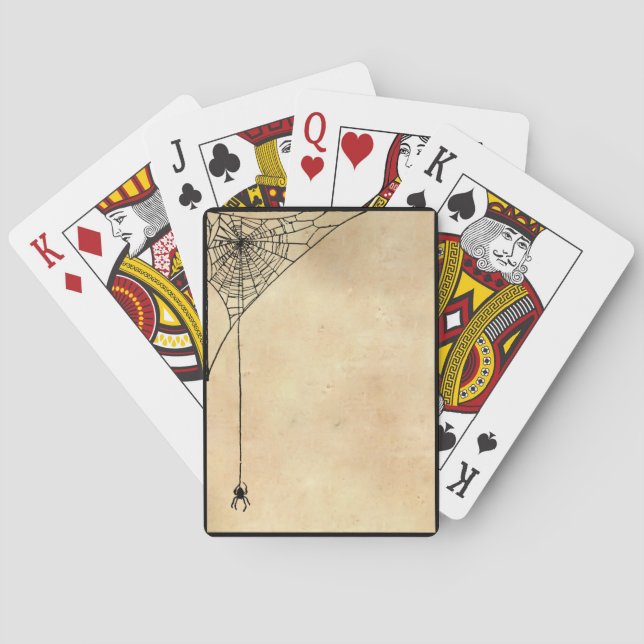 Spooky Spinnennetze Parchment und Black Spielkarten (Rückseite)