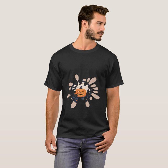  Spooky Splash Halloween Pumpkin T-Shirt (Devant entier)