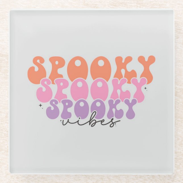 Spooky Spooky Spooky Vibes Glasuntersetzer (Vorderseite)