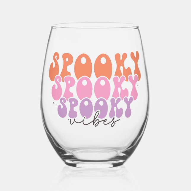 Spooky Spooky Spooky Vibes Weinglas Ohne Stiel (Vorderseite)