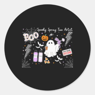 Spooky Spray Tan Artist Ghost Halloween Bräunen Runder Aufkleber