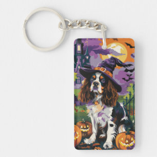 Spooky Springer Spanier Halloween Hexenkürbis Schlüsselanhänger