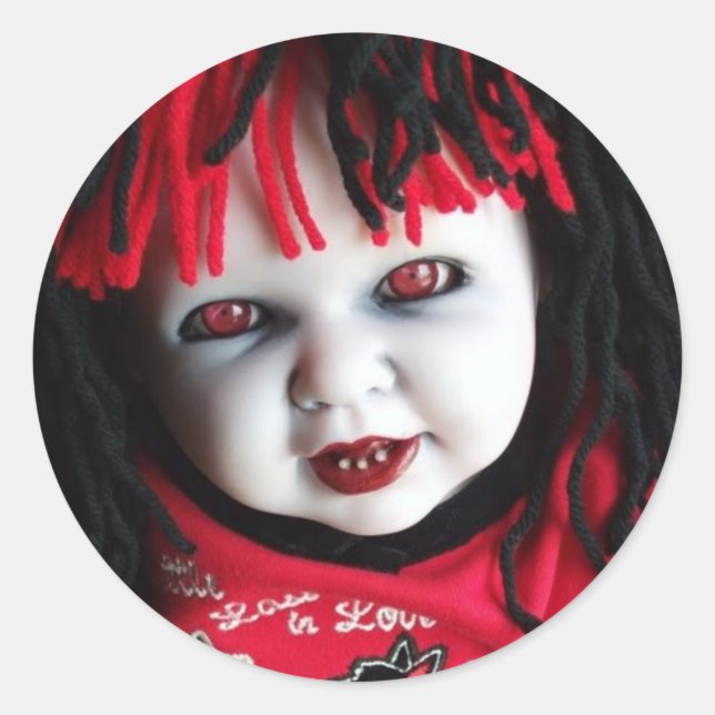 Spooky Spuk Doll Runder Aufkleber (Vorderseite)